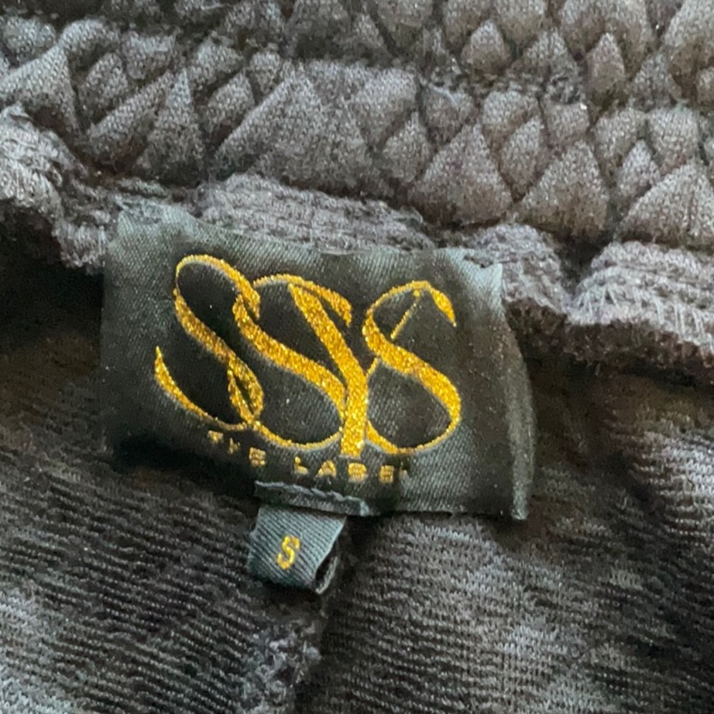 SSYS The Label. Tyler Diamond quilted joggers. Black, size small - Picture 5 of 5